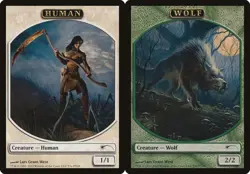 Human // Wolf - Promo Token Friday Night Magic 2012 MP MTG - Image 1
