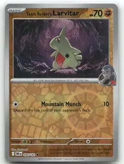 Team Rocket's Larvitar 094/182 Reverse Holo Destined Rivals Pokemon TCG - Image 1
