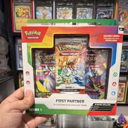Pokemon TCG First Partner Illustration Collection Series 1 Box w/ 3 Promo Cards - Image 1
