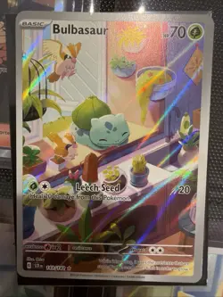 Pokemon TCG Bulbasaur Stellar Crown Illustration Rare full art Holo 143/142 - Image 1