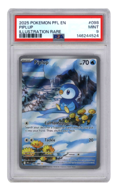 Piplup Illustration Rare Pokemon Mega Evolution Phantasmal Flames PFL PSA 9 MINT - Image 1
