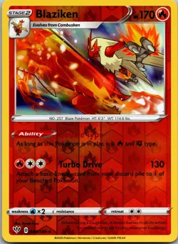 Blaziken 024/189 Holo Rare Darkness Ablaze Pokemon Reverse Holo Near Mint - Image 1