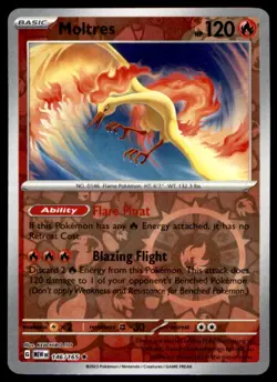 Moltres 146/165 Rare 151 Pokemon Reverse Holo Near Mint - Image 1