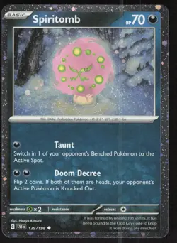 Spiritomb 129/198 cosmos holo Scarlet & Violet Pokemon Lightly Played - Image 1