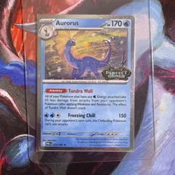 Pokemon swirl 💫 Perfect Order Aurorus 024/088 Cosmo Holo Stamped Promo Sealed - Image 1