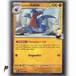 2025 Pokemon Destined Rivals Cynthia's Gabite 103/182 Cosmos Holo NM - Image 1