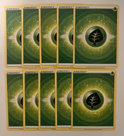 Pokemon TCG - Brilliant Stars - Unnumbered - Grass Energy - Lot Of 10 - Image 1