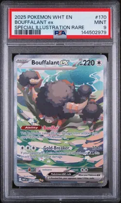 2025 Pokemon White Flare Bouffalant ex #170 Special Illustration Rare PSA 9 Mint - Image 1