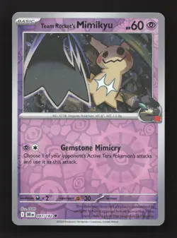 Team Rocket's Mimikyu 087/182 Uncommon Destined Rivals Pokemon Reverse Holo NM - Image 1