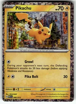 Pikachu 006/015 holo Promo McDonald's Collection 2023 Pokemon Near Mint - Image 1