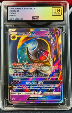 2016 POKEMON SUN & MOON Lunala GX PROMO SM17 Holo GEM MINT+ 10 - Image 1