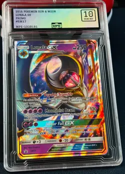 2016 POKEMON SUN & MOON Lunala GX PROMO SM17 Holo GEM MINT+ 10 - Image 2