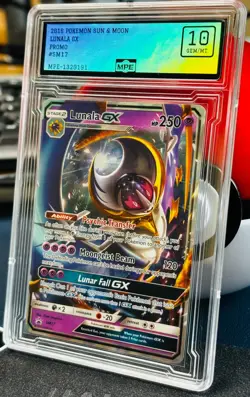 2016 POKEMON SUN & MOON Lunala GX PROMO SM17 Holo GEM MINT+ 10 - Image 3