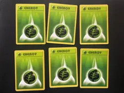 (6x) Grass Energy 99/102 Shadowless Base Set Pokemon TCG WoTC Vintage MP - Image 1