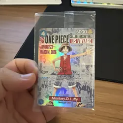ONE PIECE Monkey D Luffy P-055 Promo College Basketball US Voyage SEALED Holo NM - Image 1