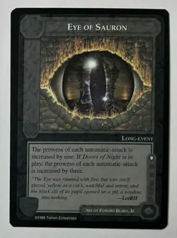 Middle Earth CCG Eye Of Sauron Rare Card 1995 MECCG Never Played Black Border - Image 1