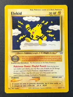 Elekid 22/111 Neo Genesis Rare - Pokemon Card C LP - - Image 1