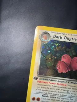 Pokemon Card 1st Edition English Dark Dugtrio 6/82 Team Rocket Holo Swirl HP - Image 5
