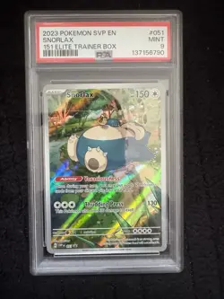 Pokemon TCG Snorlax Promo Card 051 PSA 9 Mint Scarlet Violet 151 English - Image 1