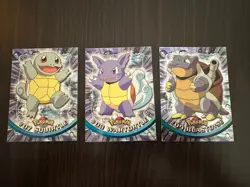 Squirtle Wartortle Blastoise (Foil) 99 Topps Pokemon TV Series Black Label Cards - Image 1