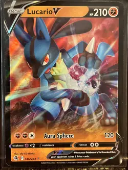 Fusion Strike Pokemon Card, Lucario V 146/264 Ultra Rare - Image 1