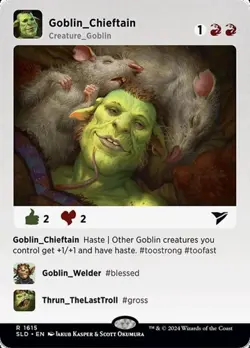 Goblin Chieftain - Rainbow Foil Extended Art SLD NM MTG - Image 1