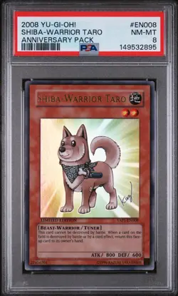 2008 YU-GI-OH! ANNIVERSARY PACK #EN008 SHIBA-WARRIOR TARO PSA 8 - Image 1