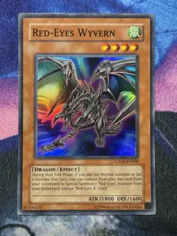 Yugioh Red-Eyes Wyvern GX06-EN002 Super Rare Promo English - HAS Ding On Bottom - Image 1