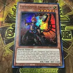 Fiendsmith Engraver RA04-EN049 Yu-Gi-Oh! QC Stampede Super Rare 1st Edition NM - Image 1
