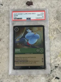 2025 DISNEY LORCANA EN 9-FABLED #76 GENIE FOIL PSA 10 POP 1 - Image 1