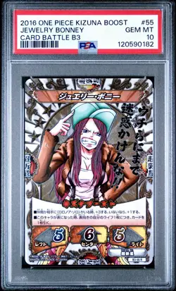 PSA 10 2016 ONE PIECE KIZUNA BOOST CARD BATTLE B3JEWELRY BONNEY 55 - Image 1
