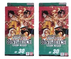 LOT OF 2 DECKS Bandai One Piece Card Game Starter Deck EX Luffy & Ace ST-30 - Image 1