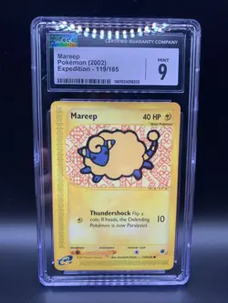 Pokemon Mareep Card 119/165 Vintage 2002 Expedition CGC Mint 9 - Image 1