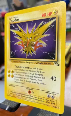 NM 🔥 Zapdos 30/62 Non Holo Regular Rare Pokemon 2000 Fossil WOTC Vintage - Image 3