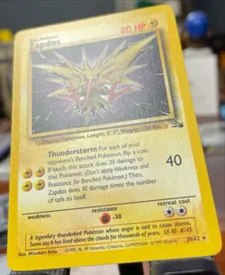 NM 🔥 Zapdos 30/62 Non Holo Regular Rare Pokemon 2000 Fossil WOTC Vintage - Image 4
