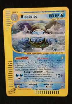 Pokemon Blastoise 004/165 Expedition Base Set Holo Rare English Card LP - Image 1