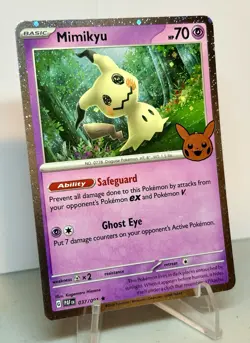 Mimikyu 037/091 Cosmos Holo Rare Halloween Trick or Trade Booster 2024 NM MT - Image 2