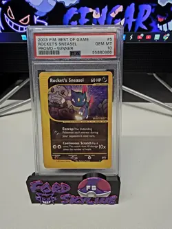 Pokemon Rockets Sneasel Stamped Winner Game Promo #5 PSA 10 - Image 1