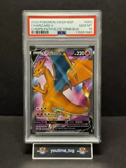 2020 Pokemon Swsh Black Star Promo Charizard V #050 PSA 10 - Image 1