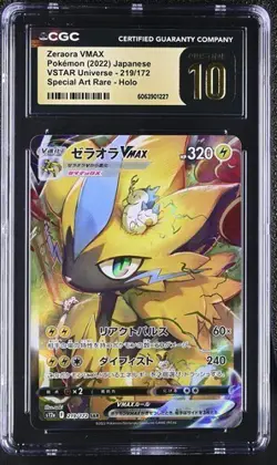 ⚡⚡ CGC 10 Pristine Zeraora VMAX 219/172 SAR VSTAR Universe s12a Pokemon Card - Image 1