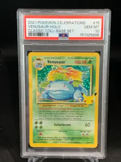 Pokemon TCG Celebrations Classic Collection Venusaur 15/102 Holo PSA 10 2021 EN - Image 1
