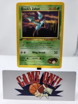 Pokemon 1st Edition Brock's Zubat 24/132 Gym Heroes LP - Image 1