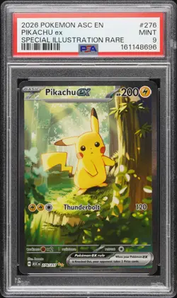 2026 POKEMON ASC EN-ASCENDED HEROES SPECIAL ILLUSTRATION RARE PIKACHU EX PSA 9 - Image 1