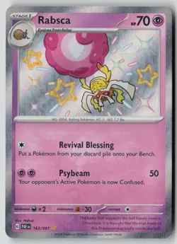 Rabsca 163/091 Shiny Rare Paldean Fates Pokemon NM - Image 1