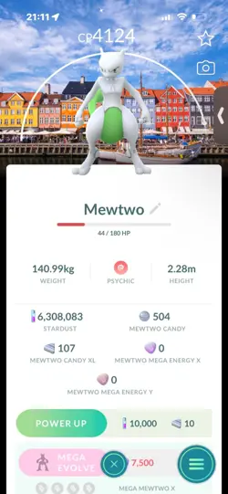 Pokemon Go Shiny Legendary Mewtwo ( Denmark Background) ( High CP ) - Image 1