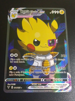 Vegeta Pikachu Full Art Pokemon Custom Card Dragon Ball Z Fanart Card Collectors - Image 1