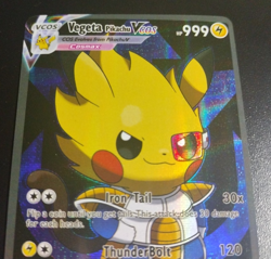 Vegeta Pikachu Full Art Pokemon Custom Card Dragon Ball Z Fanart Card Collectors - Image 2