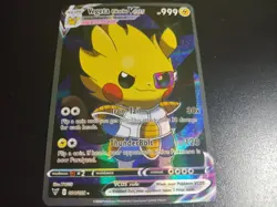 Vegeta Pikachu Full Art Pokemon Custom Card Dragon Ball Z Fanart Card Collectors - Image 3