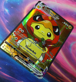 Ho Oh Pikachu VCOS Pokemon Card Holo Cosplay Cute Pokemon Trainer Cosplay - Image 2