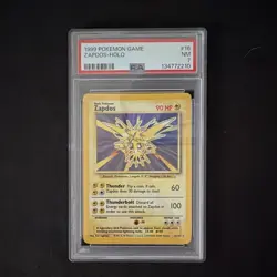 1999 Pokemon TCG Base Set Zapdos Holo Rare Unlimited 16/102 PSA 7 English - Image 1